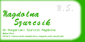 magdolna szurcsik business card